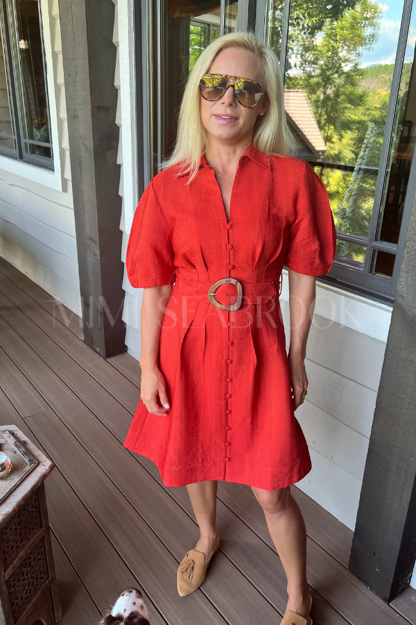 Delroy dress, amber