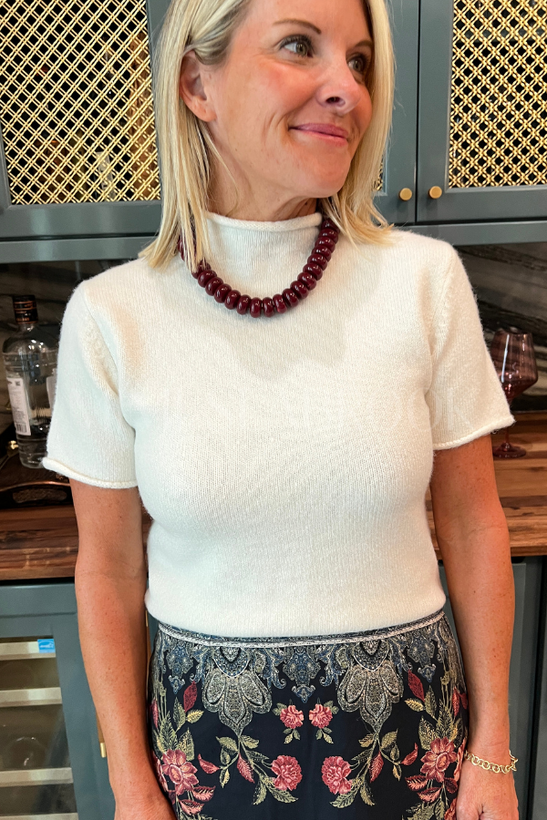 Dempsey top, ivory