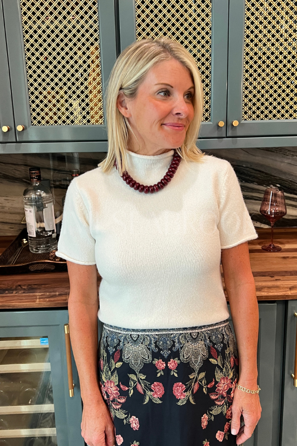 Dempsey top, ivory