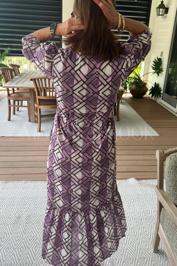 Dessie dress by Holly Shae, purple plaid print