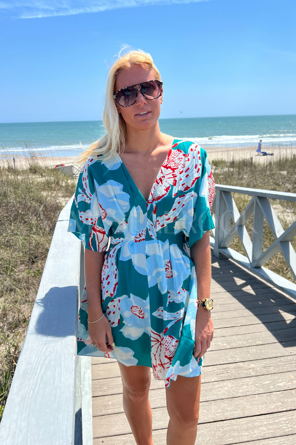 Dina Mini Dress, LA Rouge North Sea by Cleobella