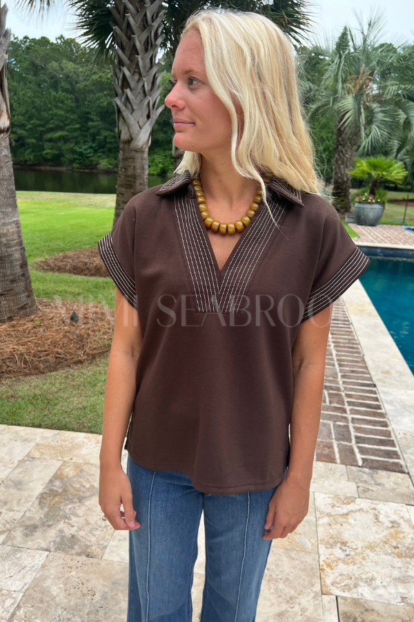 Downing top, brown