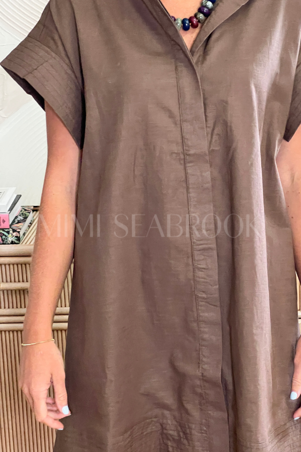 Eaton dress, chocolate brown