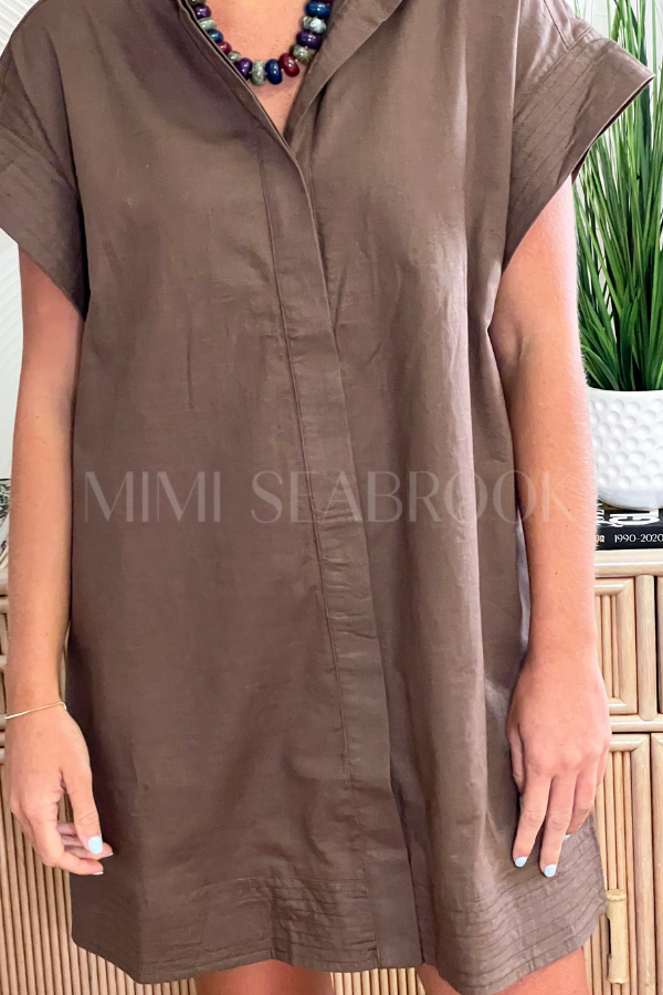Eaton dress, chocolate brown