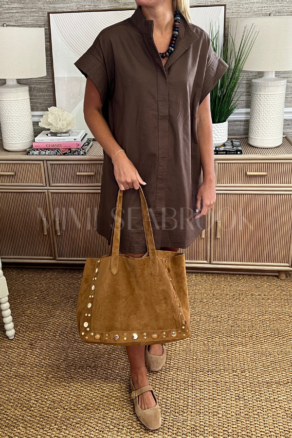Eaton dress, chocolate brown