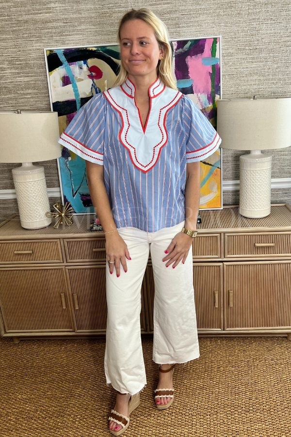 Elenora top, light blue