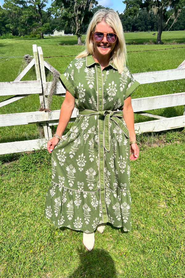 Elsa dress, olive