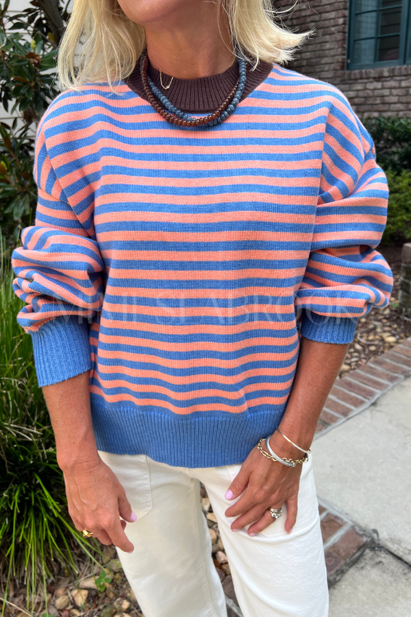 Elsie sweater, blue/peach