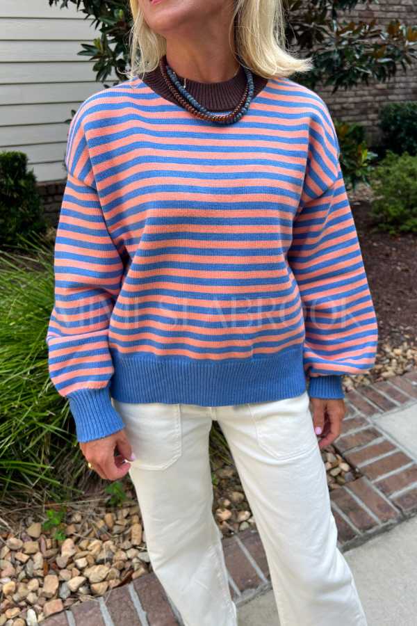 Elsie sweater, blue/peach