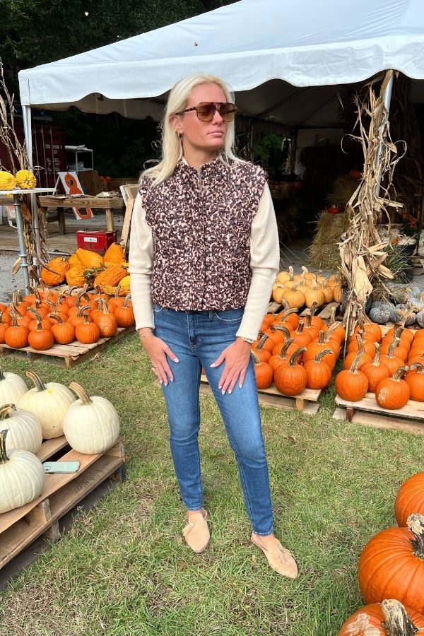 Emery vest, brown leopard