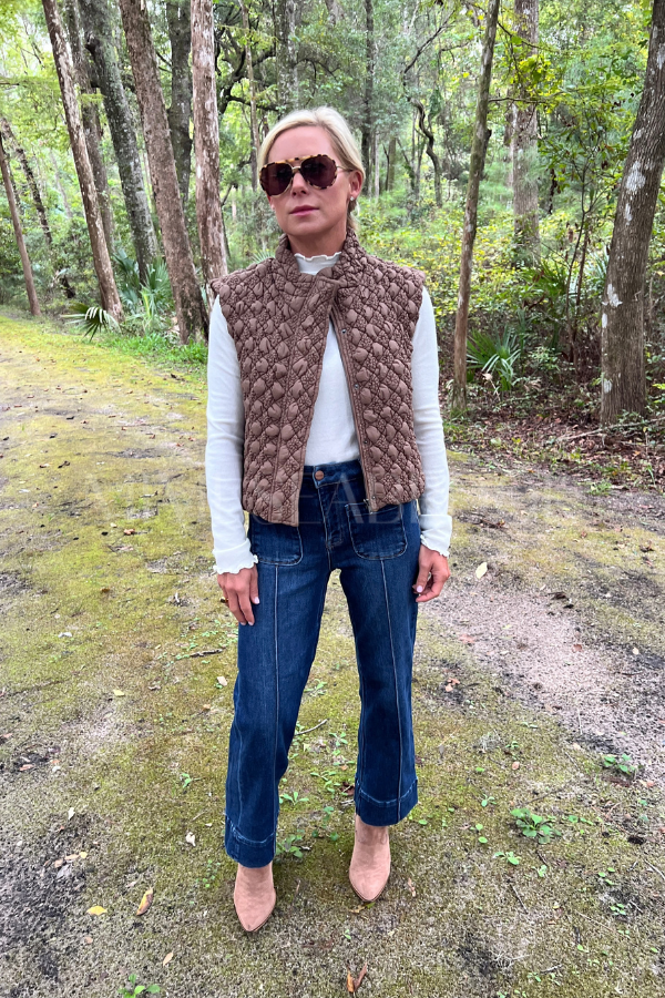 Pre-order Emery vest, mocha ships Oct 15