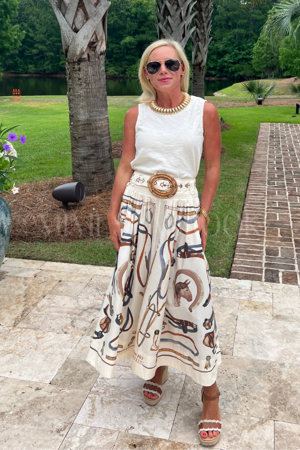 Equestrian Scarf Maxi Skirt by Farm Rio