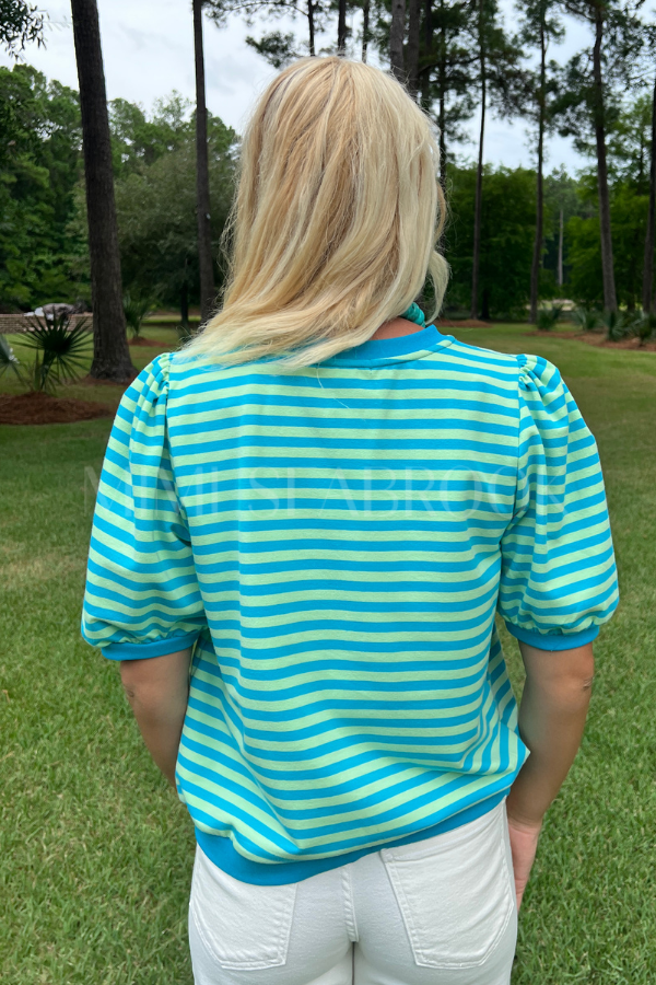 Eveline top, mint/sky