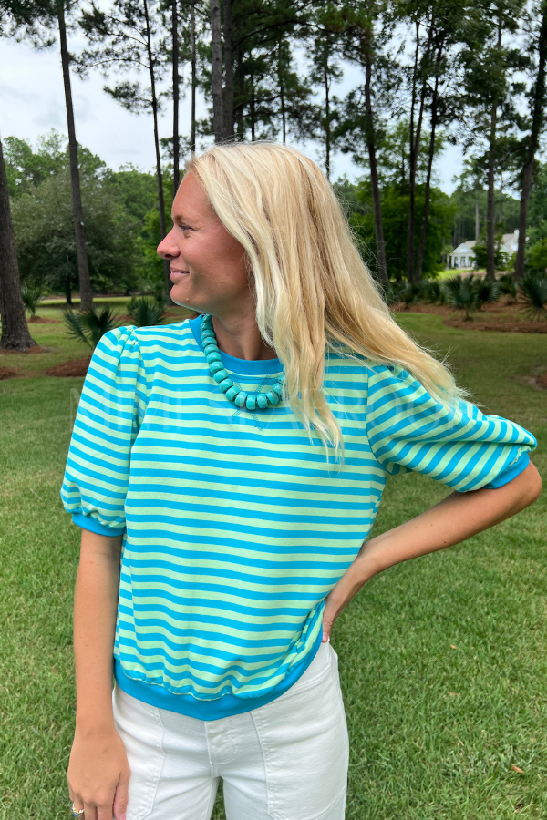 Eveline top, mint/sky