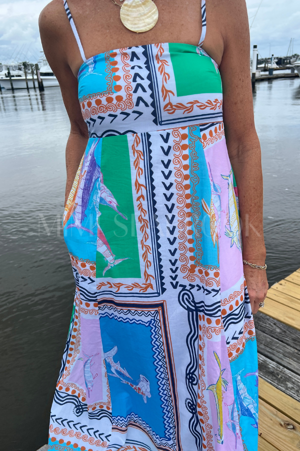 Exumas Dress by King + Pitt, conch republic print (pre-order)