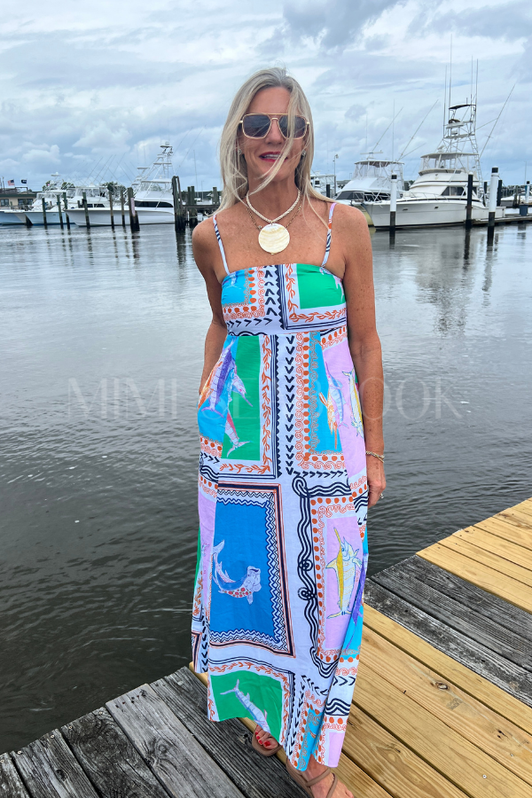 Exumas Dress by King + Pitt, conch republic print (pre-order)