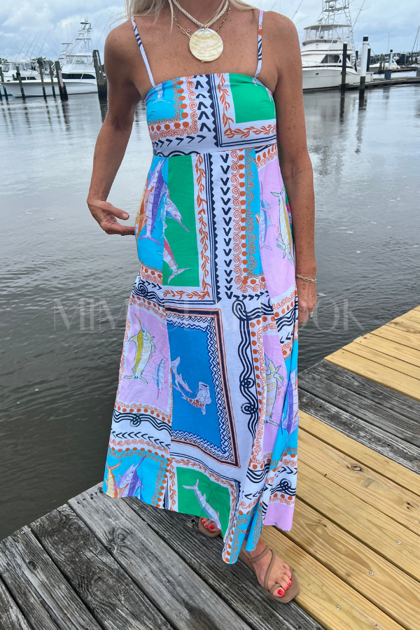 Exumas Dress by King + Pitt, conch republic print (pre-order)