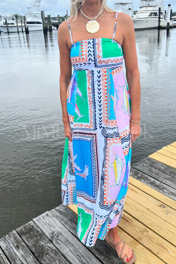 Exumas Dress by King + Pitt, conch republic print (pre-order)