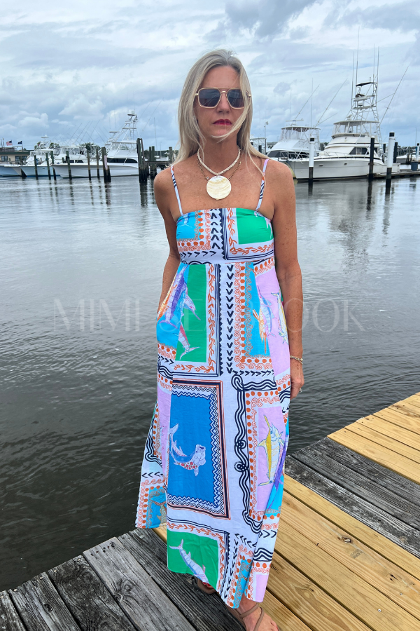 Exumas Dress by King + Pitt, conch republic print (pre-order)