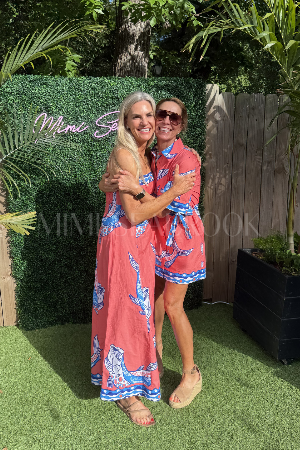 Exumas Dress by King + Pitt, sunset tarpon print