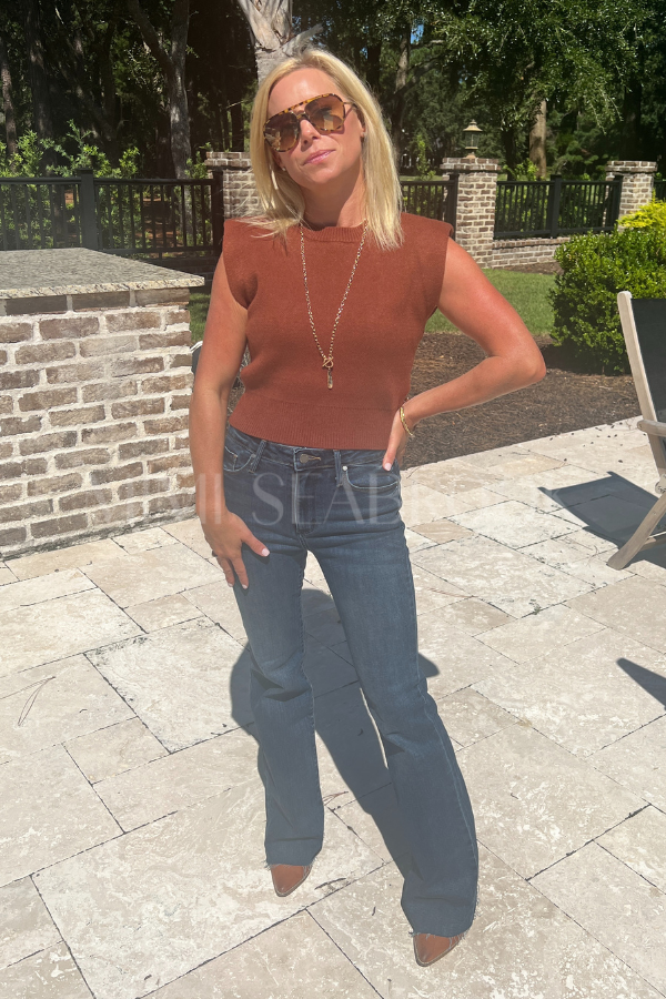 Fairbanks knit top, cinnamon