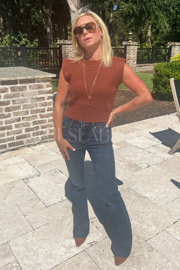 Fairbanks knit top, cinnamon