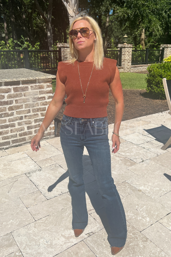 Fairbanks knit top, cinnamon