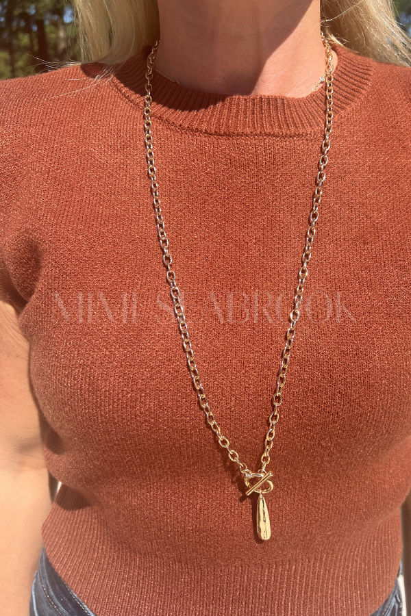 Fairbanks knit top, cinnamon