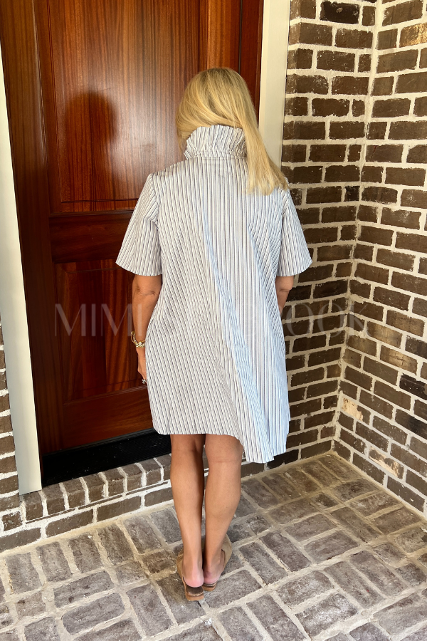 Falyn dress, blue stripe