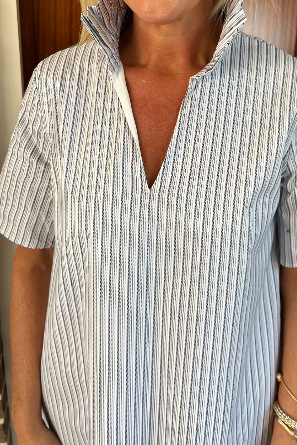 Falyn dress, blue stripe