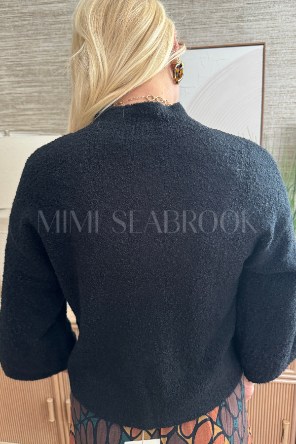 Faulkner sweater top, black