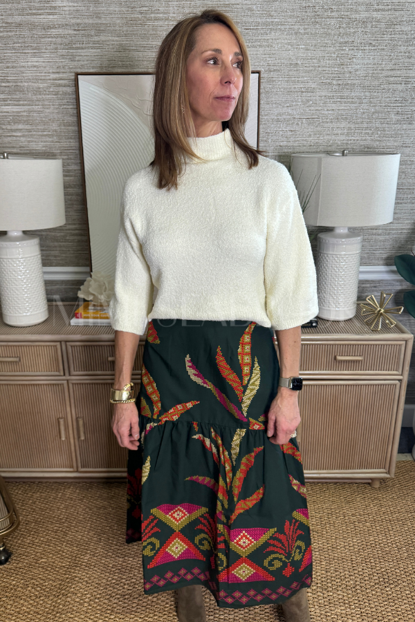 Faulkner sweater top, cream