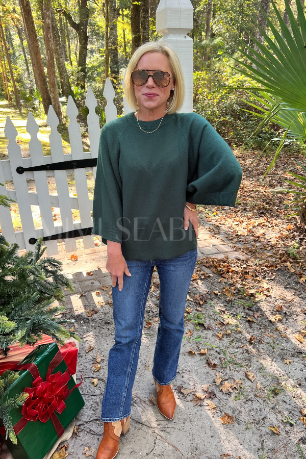 Fresno sweater, hunter green