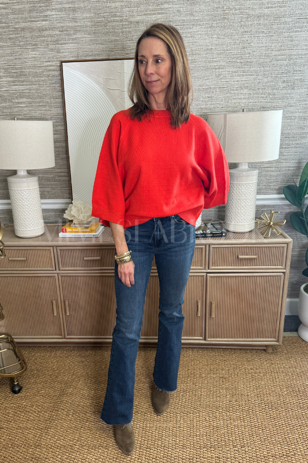 Fresno sweater, tomato red