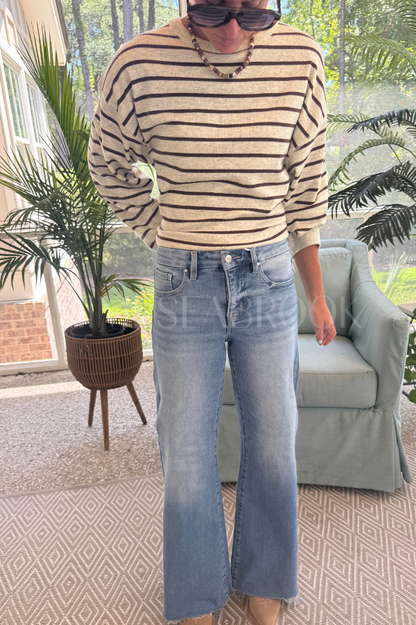 Ginny sweater, ivory/brown