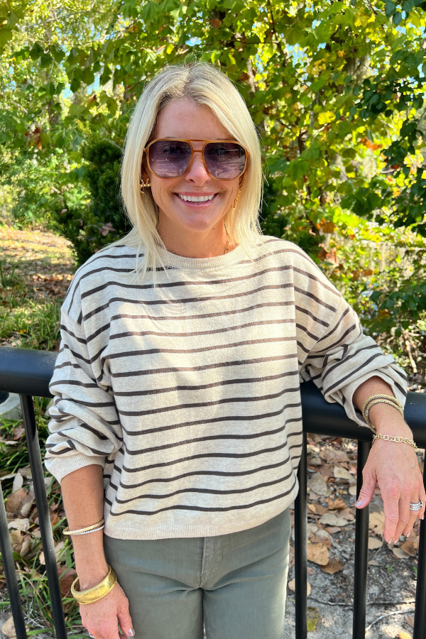 Ginny sweater, oatmeal/charcoal