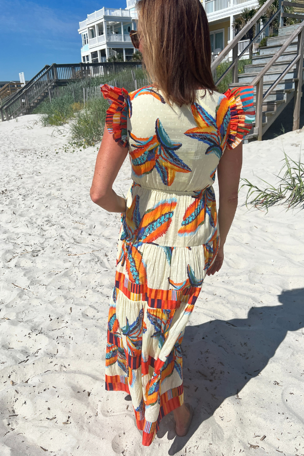 Grayton Beach Dress, tropical print by King + Pitt