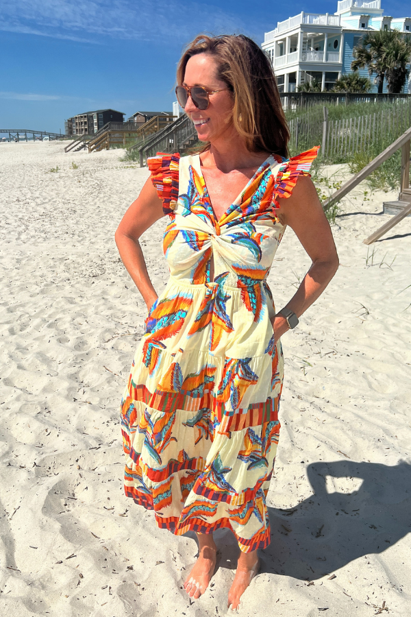 Grayton Beach Dress, tropical print by King + Pitt