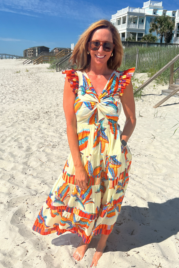 Grayton Beach Dress, tropical print by King + Pitt