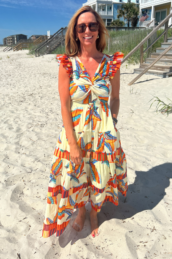 Grayton Beach Dress, tropical print by King + Pitt