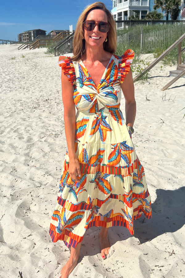 Grayton Beach Dress, tropical print by King + Pitt