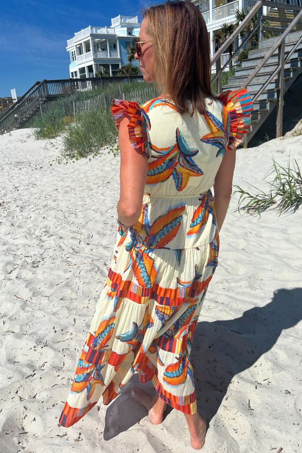 Grayton Beach Dress, tropical print by King + Pitt