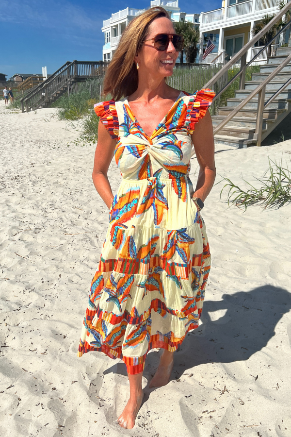 Grayton Beach Dress, tropical print by King + Pitt