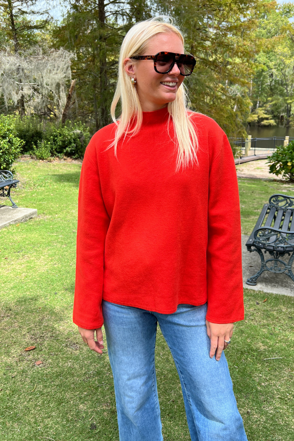 Greta sweater, red orange