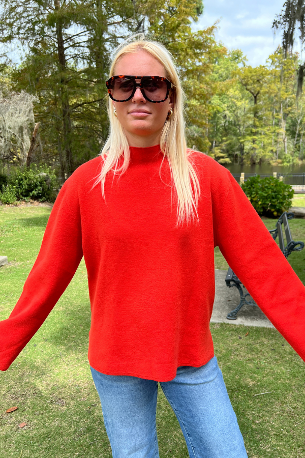 Greta sweater, red orange