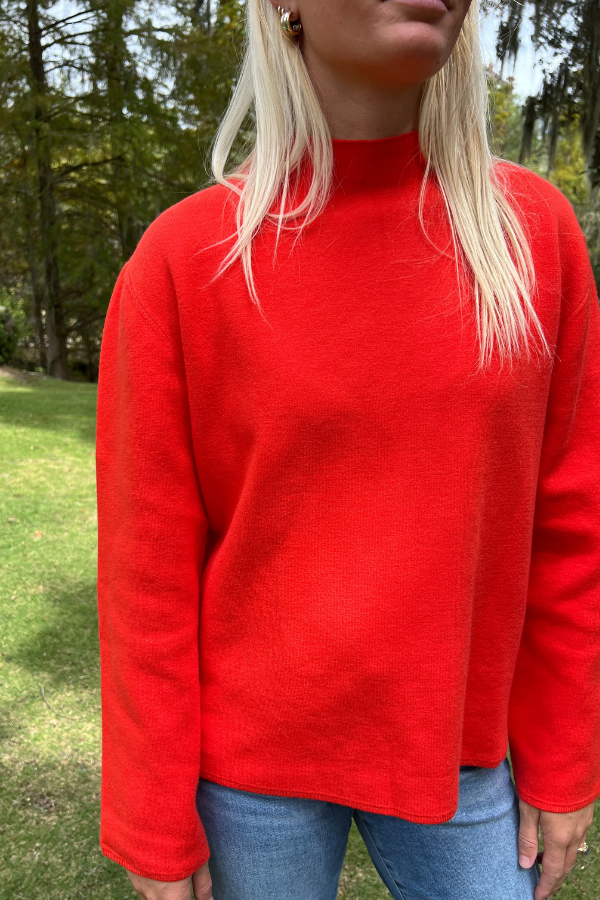 Greta sweater, red orange