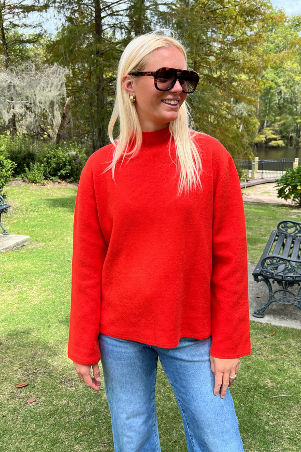 Greta sweater, red orange