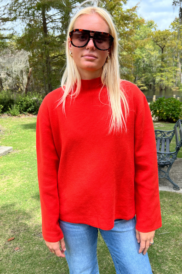 Greta sweater, red orange