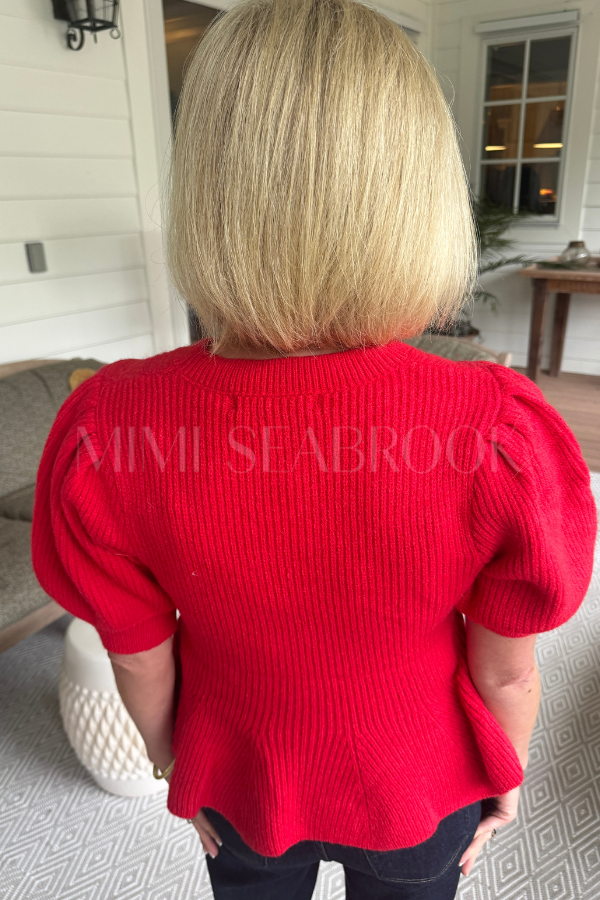 Gwen sweater top, red