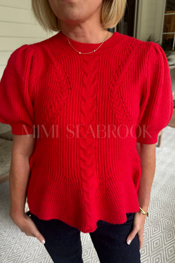 Gwen sweater top, red